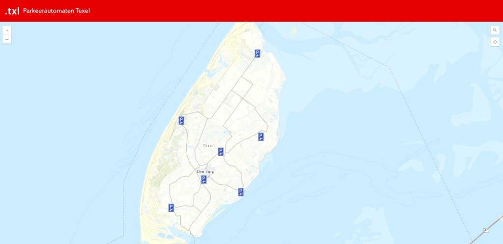 Kaart Parkeerautomaten op Texel